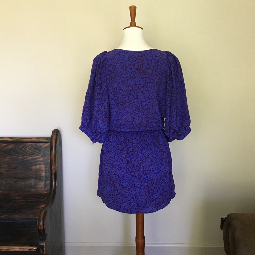 🎉 Rippa Silk Wide Sleeve Leaf Print Dress - Picture 5 of 6